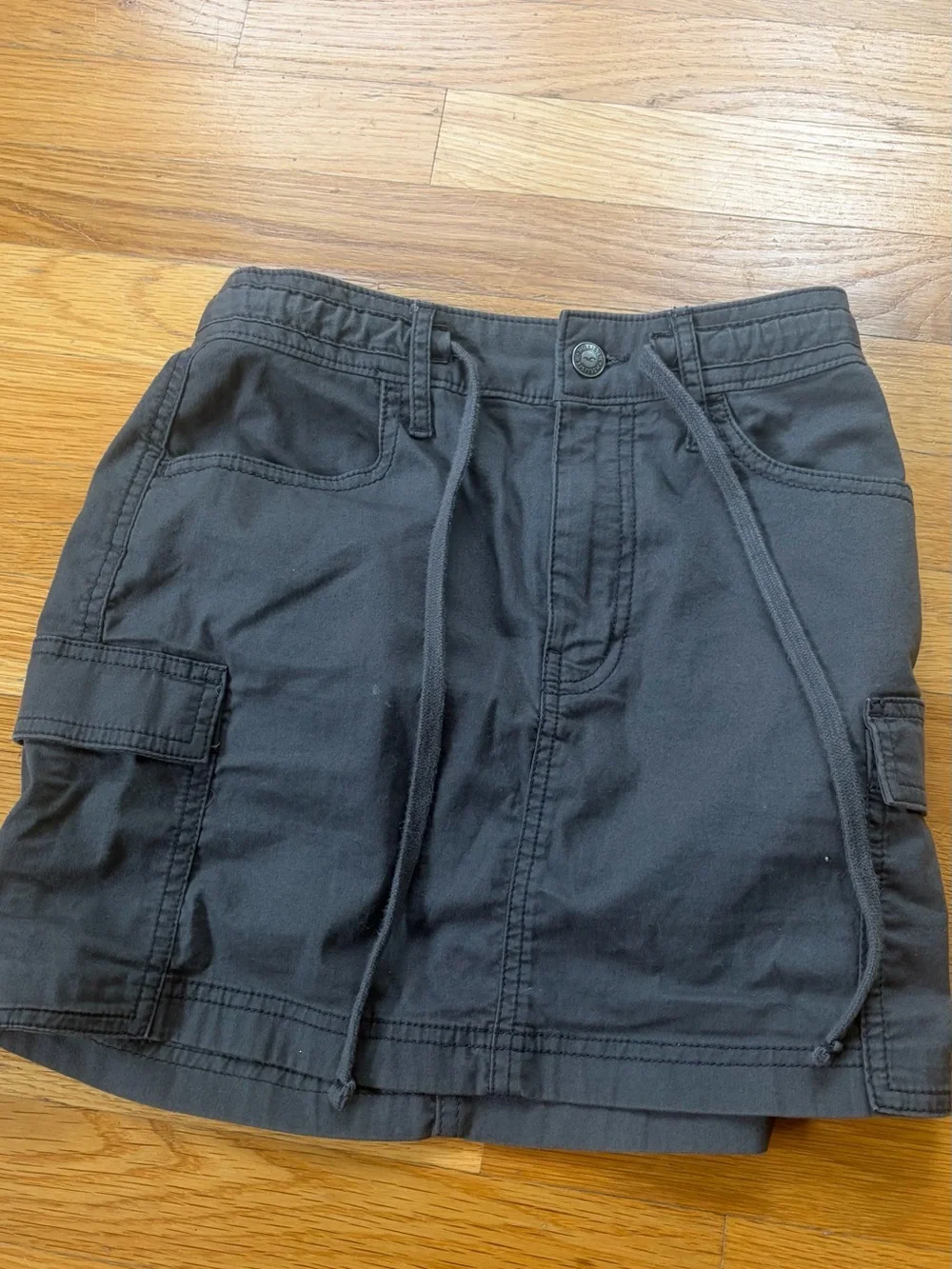 Hollister Black Cargo Mini Skirt with Drawstring Waist